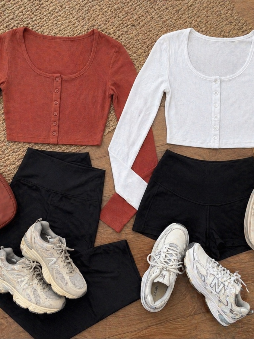 Bundle! 2 Pice Old Navy Plus Size Xxl/2xl Long Sleeve Cropped Henleytops